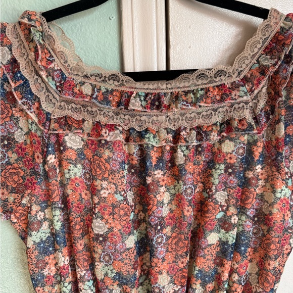 American Rag Multicolor Floral Dress with Lace - Picture 4 of 7